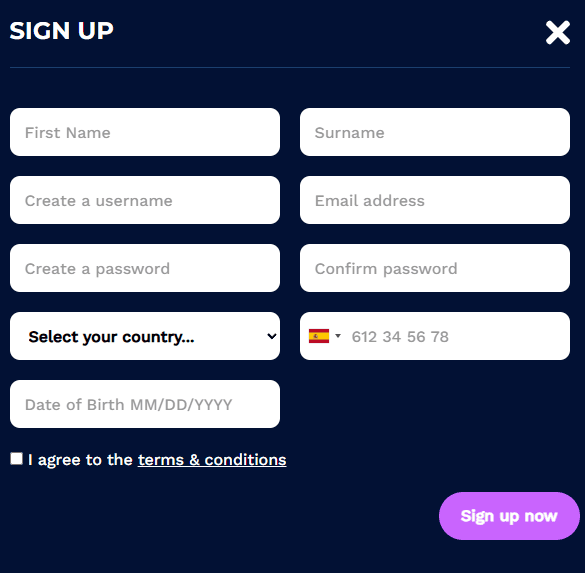 REGISTRO Primaplay casino